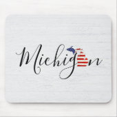 Tapis De Souris Michigan avec Drapeau Graphique (Devant)