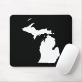 Tapis De Souris Michigan en blanc et noir (Avec souris)