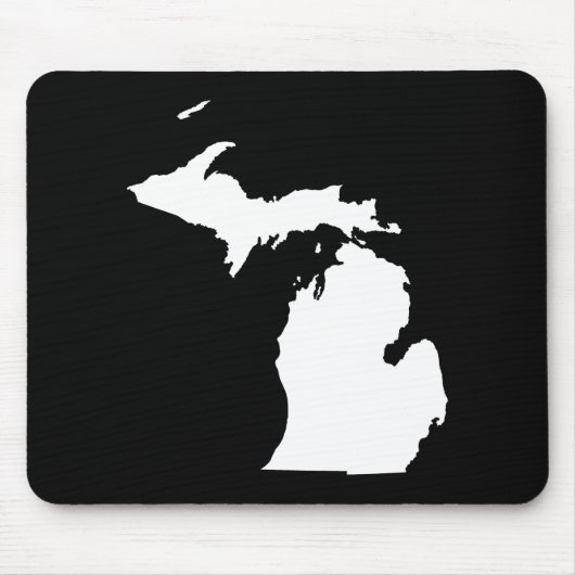 Tapis De Souris Michigan en blanc et noir (Devant)