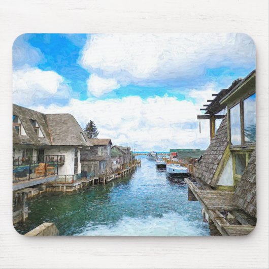 Tapis De Souris Michigan Fish Town Painting Mouse Pad (Devant)