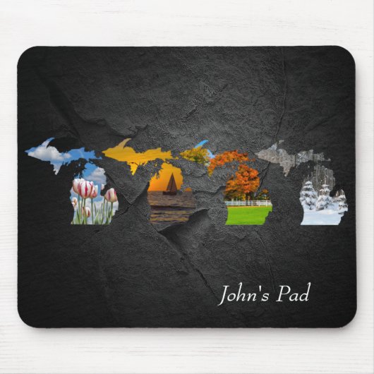Tapis De Souris Michigan Quatre Saisons Sur Rock (Devant)