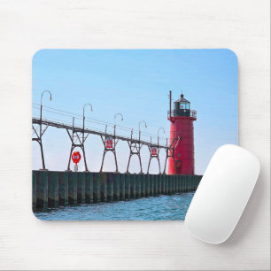 Tapis De Souris Michigan Red South Haven Lighthouse