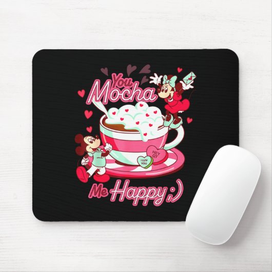 Tapis De Souris Mickey Amp Minnie Valentines Day You Mocha Me H  (Avec souris)