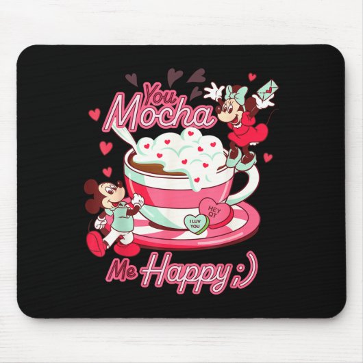 Tapis De Souris Mickey & Minnie Valentine's Day You Mocha Me H (Devant)