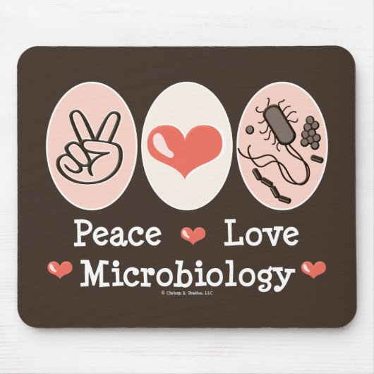 Tapis De Souris Microbiologie Mousepad d'amour de paix (Devant)