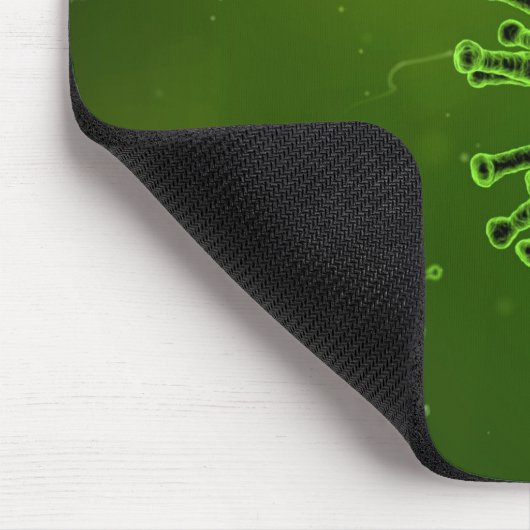 Tapis De Souris Microscope vert des bactéries du virus scientifiqu (Coin)