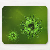 Tapis De Souris Microscope vert des bactéries du virus scientifiqu (Devant)