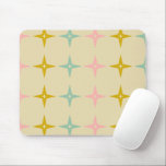 Tapis De Souris Mid Century Mod Stars en couleurs Vintages<br><div class="desc">Un mignon motif moderne du milieu du siècle d'étoiles rétro dans une palette de couleurs pastel vintage de rose,  jaune et bleu.</div>