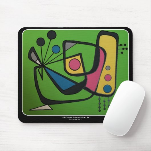 Tapis De Souris 'Mid Century Modern Abstrait num 4' sur un (Avec souris)