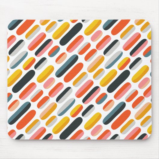 Tapis De Souris Mid Century Retro Geometric Abstract Pattern (Devant)