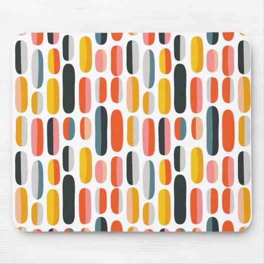 Tapis De Souris Mid Century Retro Geometric Abstract Pattern (Devant)