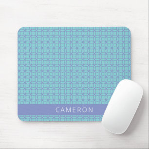 Tapis De Souris Mid Mod Line Art Motif bleu clair Personnalisé