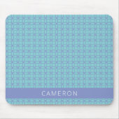 Tapis De Souris Mid Mod Line Art Motif bleu clair Personnalisé (Devant)