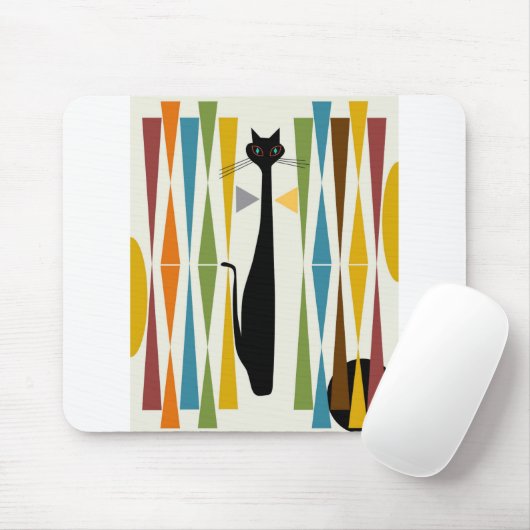 Tapis De Souris MidMod Art Chat 2 (Avec souris)