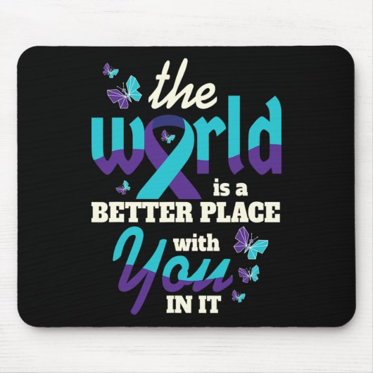 Tapis De Souris Mieux avec vous Sensibilisation au suicide Santé m (Devant)