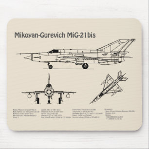 Tapis De Souris MiG-21 bis - Plan directeur de l'avion SD