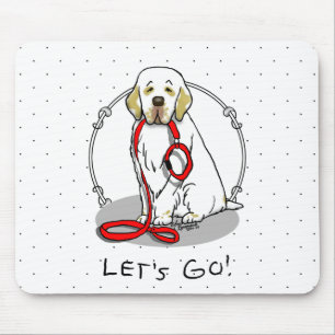 Tapis De Souris Mignon Allons-y ! Promener le chien Clumber Spanie