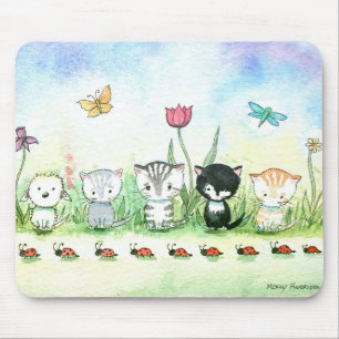 Tapis de souris Mignon Chat Chaton coccinelle