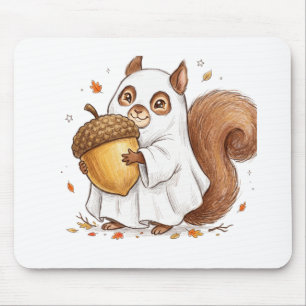 Tapis De Souris Mignon écureuil fantôme Halloween Favori Classique