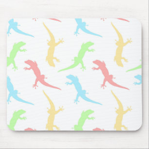 Tapis De Souris Mignon Gecko Lézard Motif Sans Couture Pastel