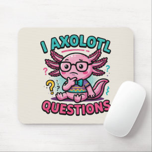 Tapis De Souris Mignon Je Questions Axolotl nerd aztèque avec des