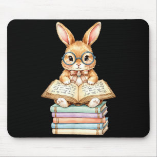 Tapis De Souris Mignon lapin de lecture de Pâques livres lecteur e