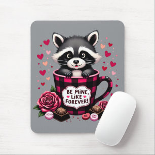 Tapis De Souris Mignon Raton Laveur Saint-Valentin Plaid Buffalo E