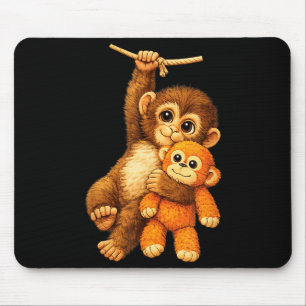 Tapis De Souris Mignon singe poing peluche câlin copain