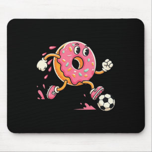 Tapis De Souris Mignon snack glacé rose jouant au football dessin