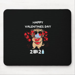 Tapis De Souris Mignonne Carlin Coeur Masque Visage Joyeux Valenti