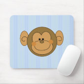 Tapis De Souris Mignonne face de singe idiot (Avec souris)