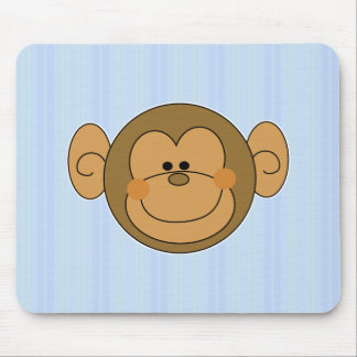 Tapis De Souris Mignonne face de singe idiot