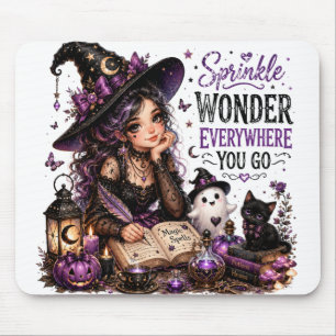 TAPIS DE SOURIS MIGNONNE FILLE D'HALLOWEEN DRÔLE AVEC UNE PHRASE D