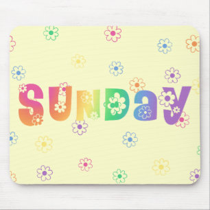 Tapis De Souris Mignonne Jour De La Semaine Dimanche