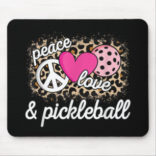 Tapis De Souris Mignonne Peace Love Pickleball Player Funny Pickle