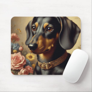 Tapis De Souris Mignonne peinture Vintage Dachshund