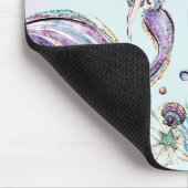 Tapis De Souris Mignonne sirène sous la Parties scintillant violet (Coin)