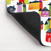 Tapis De Souris Mignonnes maisons colorées aquarelle art (Coin)