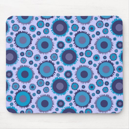 Tapis De Souris Mignons motifs de soleils multicolores bleus (Devant)