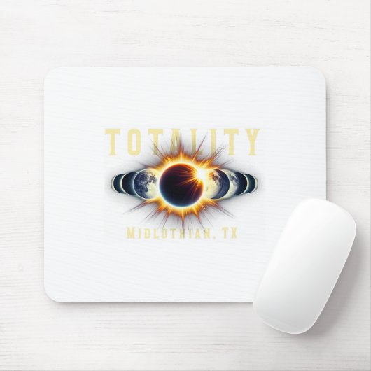 Tapis De Souris Milieu Tx 2024 Total Éclipse Solaire 8 avr. Total (Avec souris)