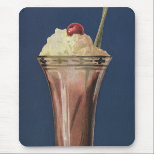 Tapis De Souris Milkshake à la glace vintage, crème fouettée et ce