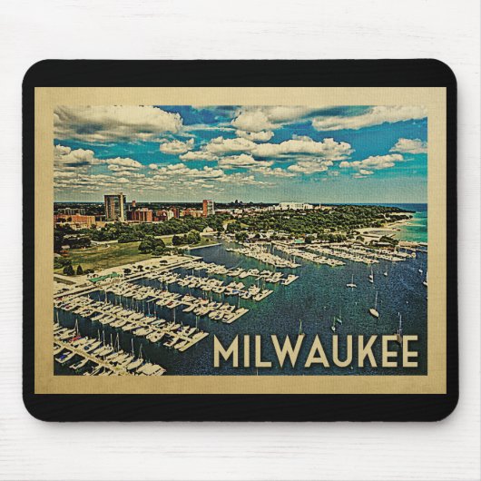 Tapis De Souris Milwaukee Wisconsin Vintage voyage (Devant)