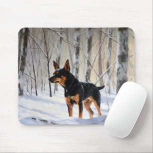 Tapis De Souris Mince Pinscher Laisser Neige Noël