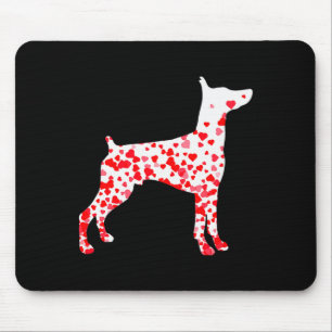 Tapis De Souris Miniature Pinscher Cœur Chien Saint-Valentin