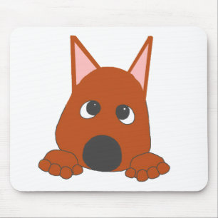 Tapis De Souris Miniature Pinscher Rouille Fouillant Dessin Animé