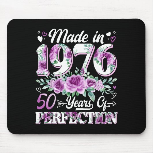 Tapis De Souris Minimal 50 ans fait 1976 (Devant)