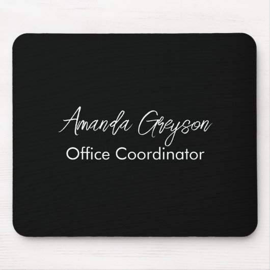 Tapis De Souris Minimal noir et blanc Ajouter votre nom Monogramme (Devant)