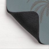 Tapis De Souris Minimal Palm Tree Pattern Blue Grey Tropical  (Coin)