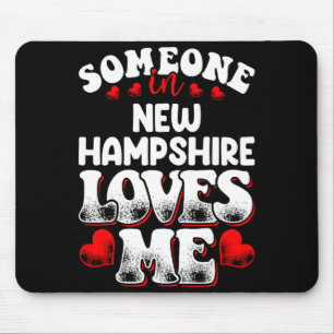Tapis De Souris Minimal Quelqu'un du New Hampshire m'aime t