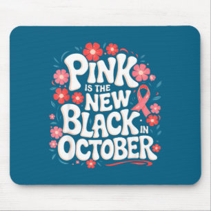 Tapis De Souris Minimal Rose Octobre Nouveau Soutien Noir